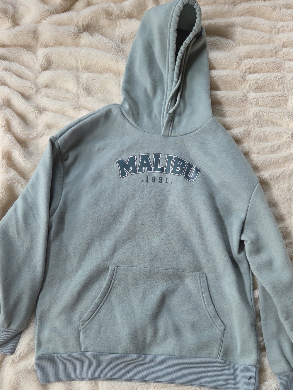 Malibu 1991 Hooded Sweatshirt - Light Sage Womens Large Fits Smaller